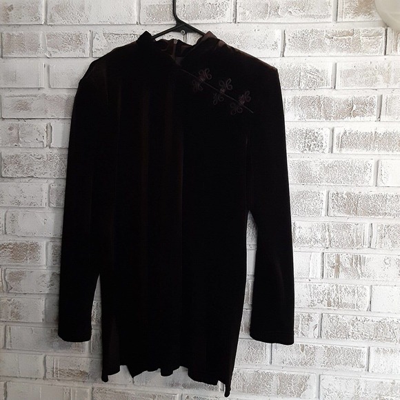 Vintage K.C. Spencer New York 2pc Velour Set Mandarin Collar sz 10P - Picture 3 of 13